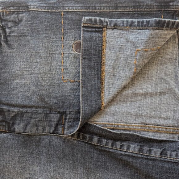 Denim skirt w Leather details- Made in Italy Size Small - Picture 4 of 16